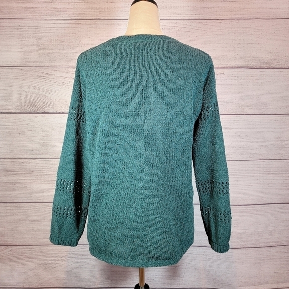 KNOX Rose Pullover Crew Neck Knit Sweater Green Size X-Small - Picture 3 of 7